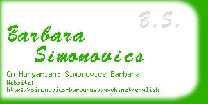 barbara simonovics business card